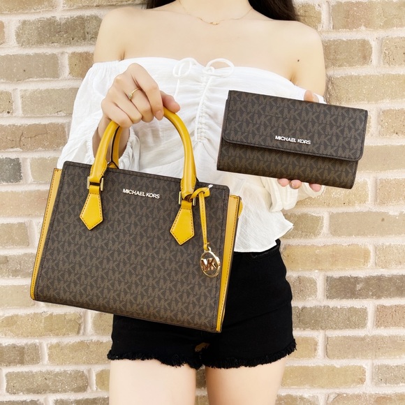 Michael Kors Handbags - Bundle Michael Kors Satchel trifold wallet yellow